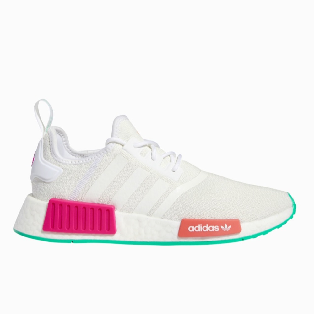 adidas Originals White Sneakers with Pink and Teal Accents